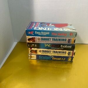 Lots of 5 Vintage Fitness VHS Collection